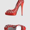 Casadei Casadei Pumps with Open Toe in Red - Lyst