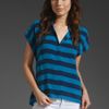 Equipment Leandra Cabana Stripe Blouse in Blue (medieval blue) - Lyst