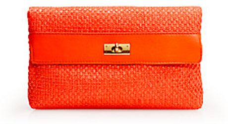 J.crew Brompton Straw Clutch in Red (cerise) - Lyst