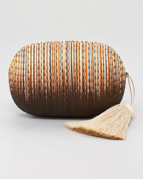 Kotur Barnes Straw Clutch in Multicolor (bronze natural) - Lyst