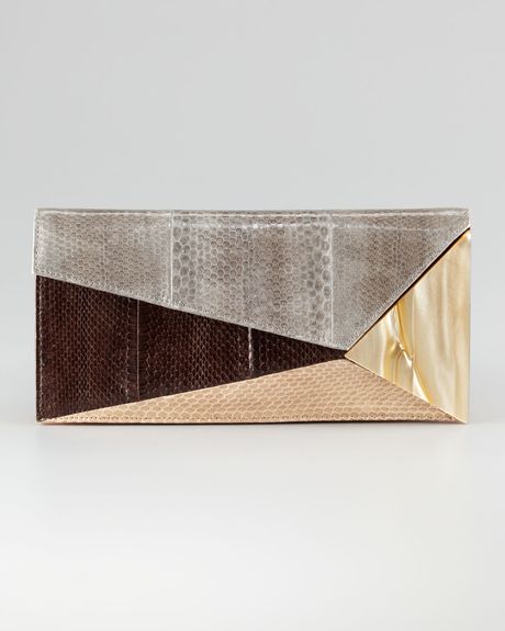 Kotur Marcil Snakeskin Clutch in Multicolor (brwn sand) - Lyst