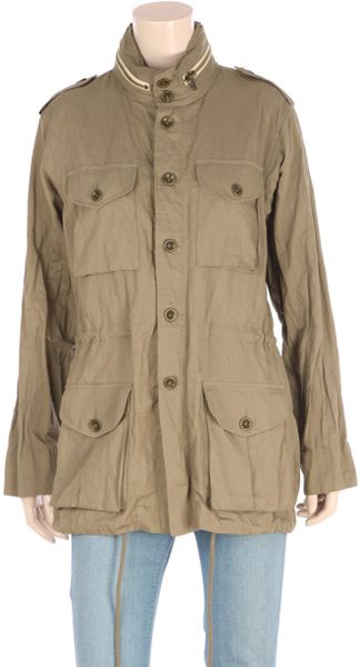 L'agence Washed Twill Cargo Jacket in Khaki - Lyst