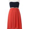 Madam Rage Madam Rage Colour Block Dipped Hem Dress in Pink (coral) - Lyst