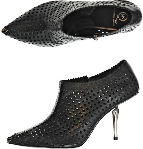 Mcq By Alexander Mcqueen Laser Cut Ankle Boots in Black - Lyst