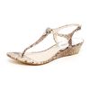 Michael Kors Hamilton Pythonembossed Leather Thong Sandal in Beige (sand) - Lyst