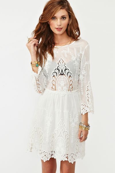 Nasty Gal Valentina Crochet Dress in White (ivory) - Lyst
