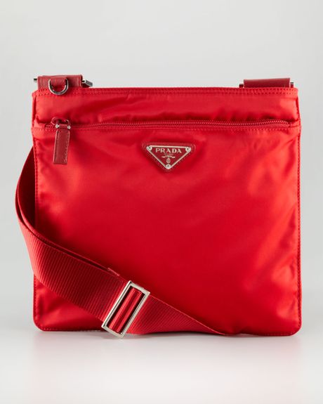 Red Prada Nylon Crossbody Bag PRADA Tessuto Nylon Shoulder  display picture 2