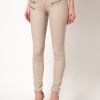 Selected /femme Selected Roberta Skinny Jeans with Zip Detail in Beige (whitestone) - Lyst