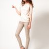 Selected /femme Selected Roberta Skinny Jeans with Zip Detail in Beige (whitestone) - Lyst