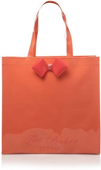 Ted Baker Large Orange Bowcon Tote - Lyst