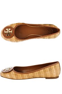 Tory Burch Reva Raffia Ballet Flats - Lyst