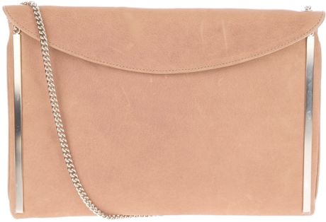 Victoria Beckham Leather Clutch in Beige (nude) - Lyst