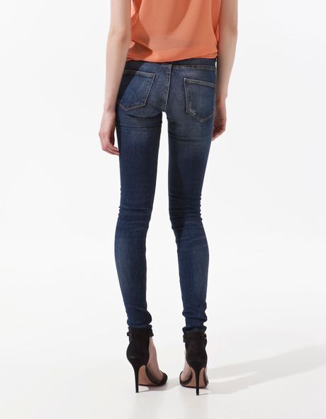 Zara Super Skinny Jeans in Blue (indigo) | Lyst
