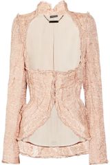 Alexander McQueen Embellished Crinkled Organza and Copper Thread Jacket