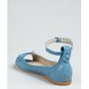 Balenciaga Blue Leather Peep Toe Ankle Strap Flats in Blue - Lyst