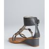 Balenciaga Grey Leather Gladiator Wedges in Gray (grey) - Lyst