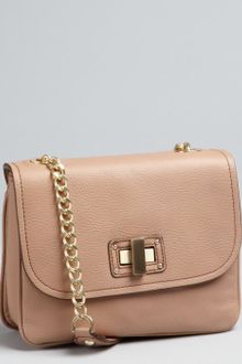 BCBGMAXAZRIA Nude Pebbled Leather Chain Handle Shoulder Bag - Lyst