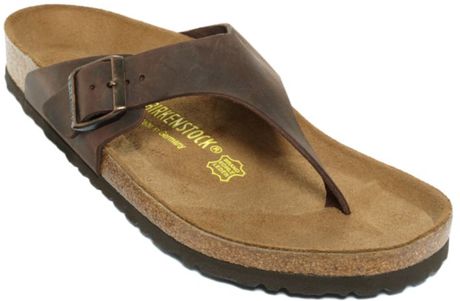 birkenstock habana thong oiled buckle sandals como leather side