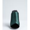 Celine Emerald Green Satin Rabbit Fur Lined Peep Toe Pumps in Green (emerald) - Lyst