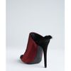 Celine Wine Satin Rabbit Fur Lined Peep Toe Pumps in Red (wine) - Lyst