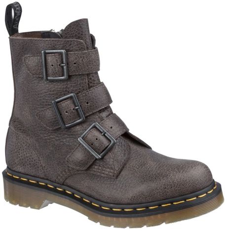 martens buckle blake strap boots grey dr