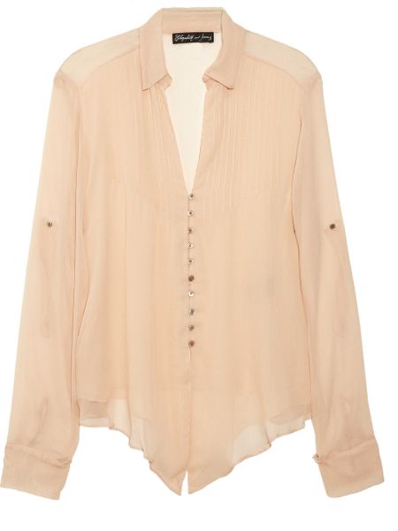 Elizabeth And James Aaliyah Silk Chiffon Blouse in Pink (blush) - Lyst