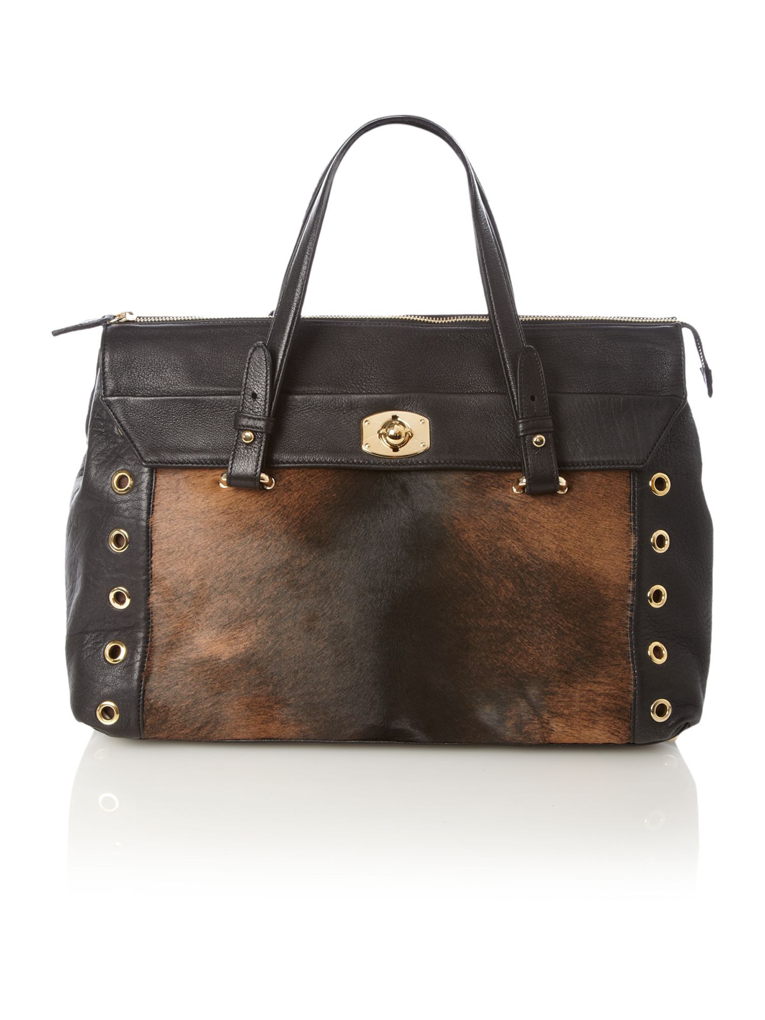 Furla Medium Zip Top Tote in Brown Lyst