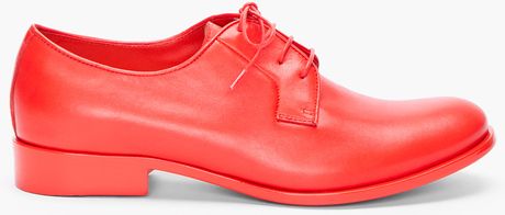 Jil Sander Fiesta Red Flat Oxfords in Red - Lyst