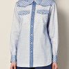 Marc Jacobs Ginghamprint Organza Shirt in Blue - Lyst