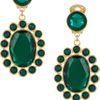 Miu Miu Crystal Clip Earrings in Green (gold) - Lyst
