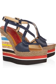Paloma Barceló Formentera Leather Wedge Sandals - Lyst
