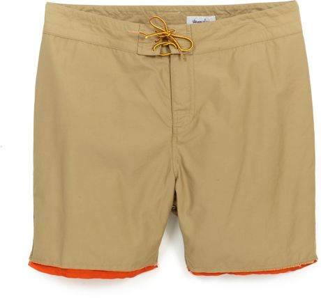 Steven Alan Fray Surf Trunk in Beige for Men (beige - zt196) - Lyst
