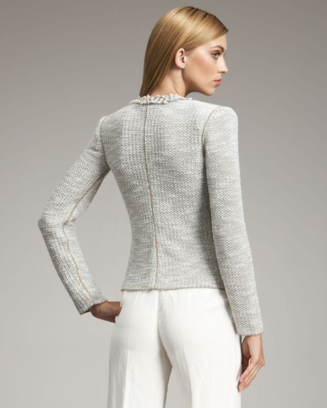 Armani Ruffletrim Jacket in Gray (corda) - Lyst
