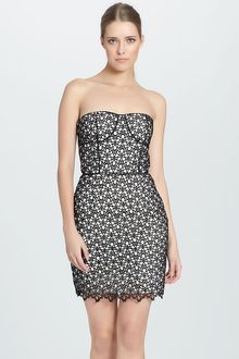 Cynthia Steffe Emilia Strapless Loop Lace Bustier Dress - Lyst