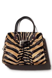 Fendi Zebra-print Calf Hair Mia Bag - Lyst