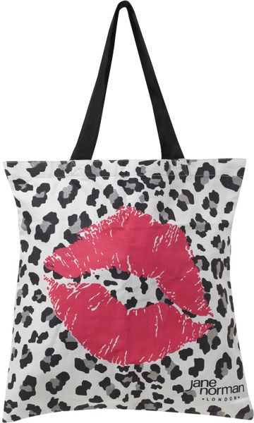 Jane Norman Canvas Leopard Print Bag in Animal (grey) - Lyst
