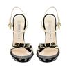 Luciano Padovan Patent Leather Platform Sandal in Black - Lyst
