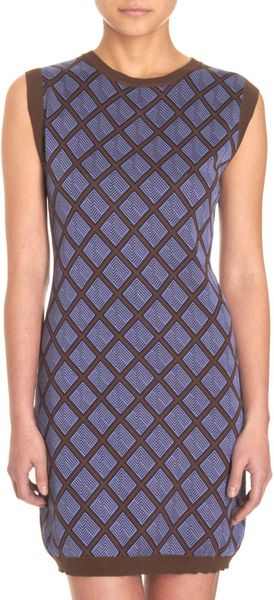 Marni Diamond Knit Dress in Blue - Lyst