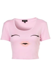 Topshop Winkey Eye Crop Tee - Lyst