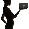 Yves Saint Laurent Leather Y Clutch in Black - Lyst