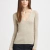 Akris Punto Vneck Wool Sweater in Beige (camel) - Lyst