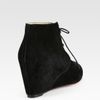Christian Louboutin Laceup Suede Wedge Ankle Boots in Black - Lyst