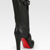 Christian Louboutin Leather Tall Motorcycle Boots in Black - Lyst