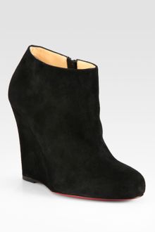 Christian Louboutin Suede Wedge Ankle Boots - Lyst