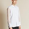 Comme Des Garçons Cotton Pin Stripe Ester Mesh Sleeve Shirt in Blue for Men - Lyst