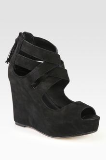 Dolce Vita Nubuck Leather Wedge Sandals - Lyst