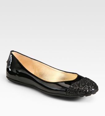  Whirl Glittercoated Patent Leather Ballet Flats 