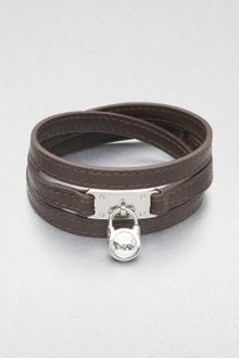 Michael Kors Logo Padlock Accented Leather Wrap Bracelet - Lyst
