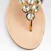 Miu Miu Metallic Leather Jewel Thong Sandals in Gold - Lyst