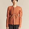 Rick Owens Rick Owens Womens Canvas and Calfskin Patch Jacket in Orange (coral) - Lyst